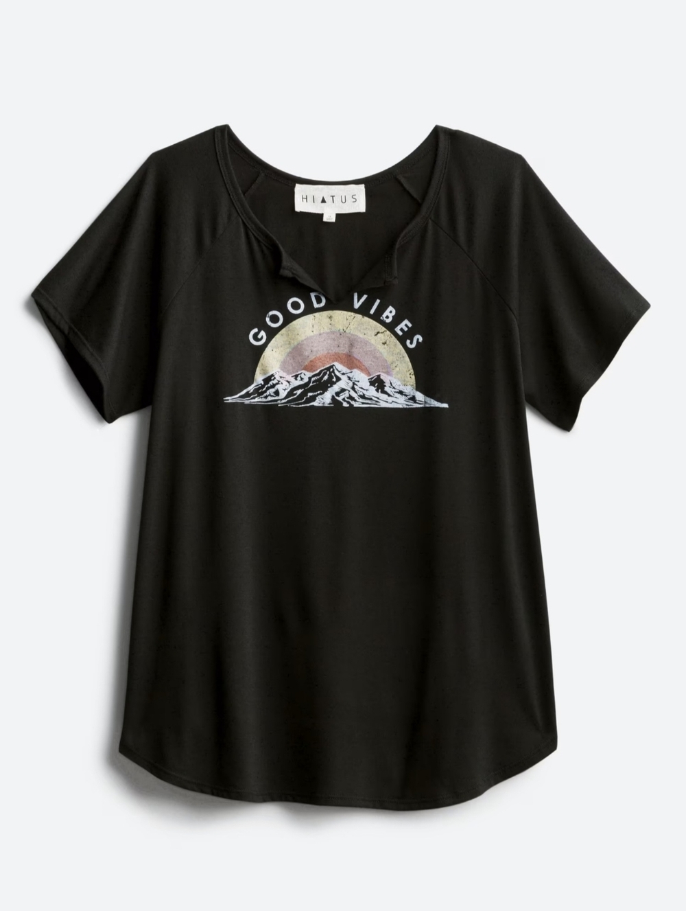 Hiatus Good Vibes 1X Graphic Knit Tee Black